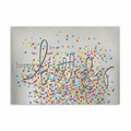 Confetti On Silver Birthday Card - White Unlined Envelope